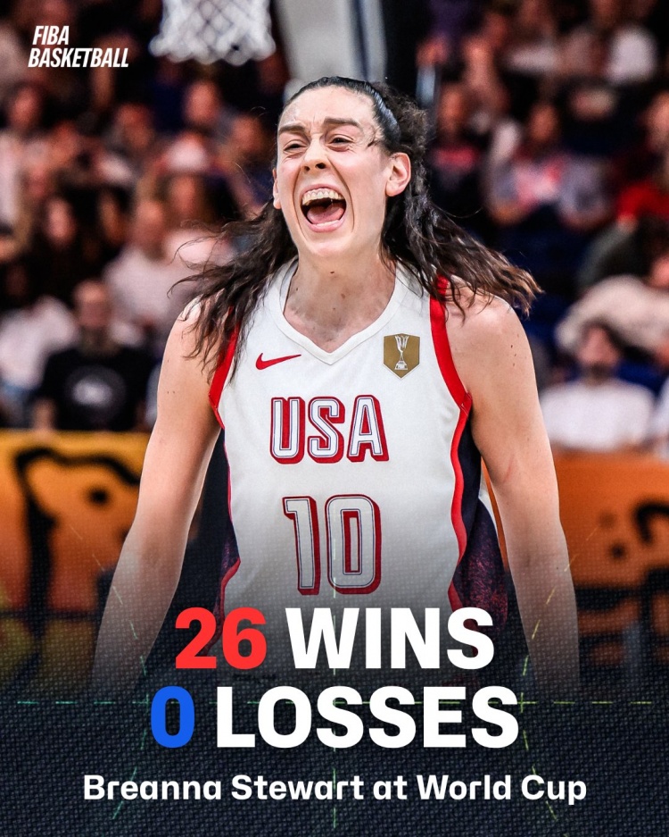 26胜0负！FIBA：斯图尔特参加女篮世界杯从未输过一场比赛